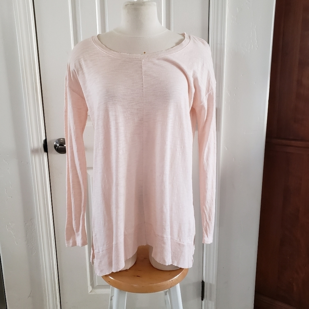 Saks Fifth Avenue Casual Long Sleeve Blush Top Small